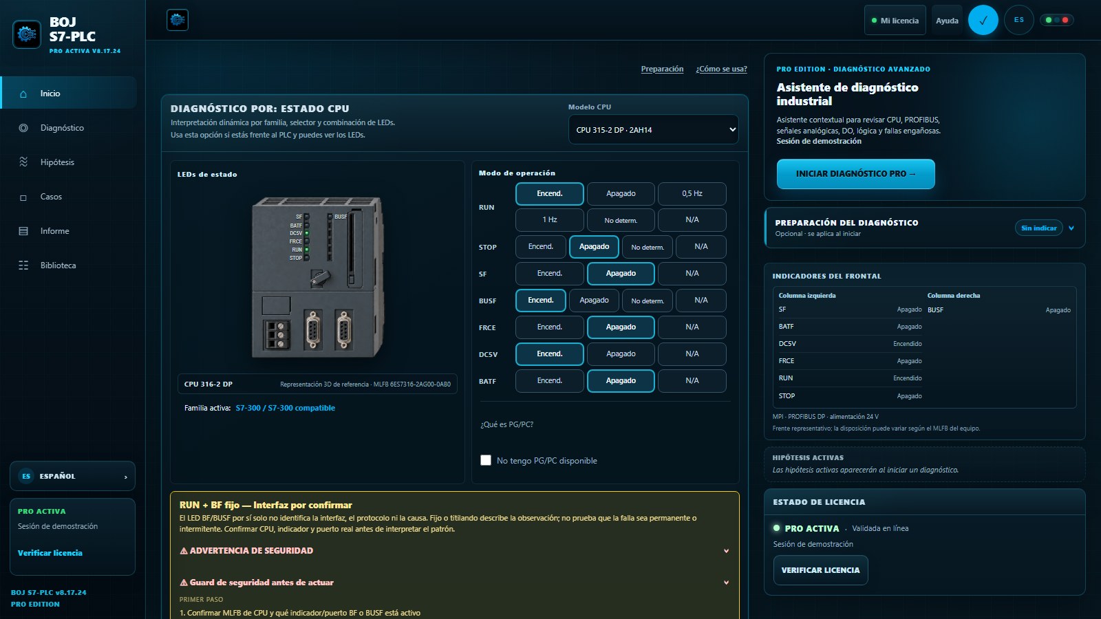 Configura la CPU y sus LEDs